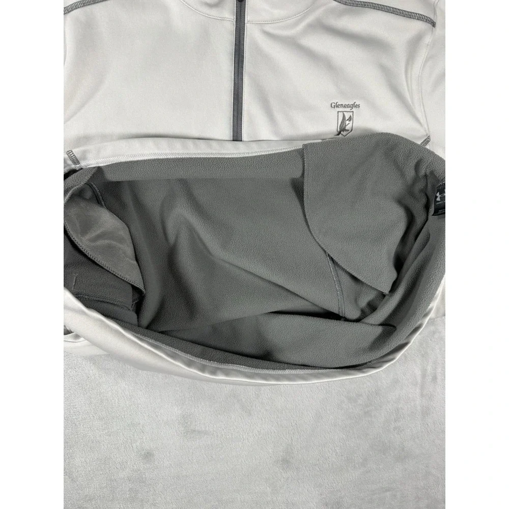 Under Armour Sweater Mens XL Grey 1/4 Zip Fleece Lined Pullover Logo‎